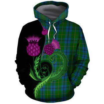 Johnstone (Johnston) Tartan Cotton Hoodie Traditional Scottish Thistle