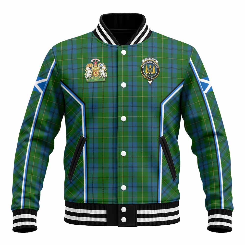 Johnstone (Johnston) Tartan Crest Baseball Jacket Scotland Coat of Arm Flag Style - Tartan Vibes Clothing