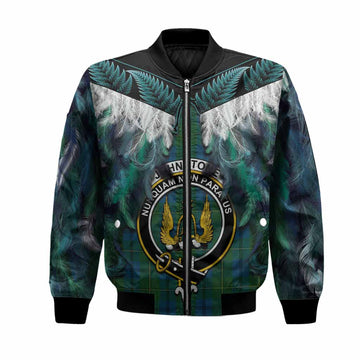 Johnstone (Johnston) Tartan Crest Bomber Jacket New Zealand Maori Korowai Cloak