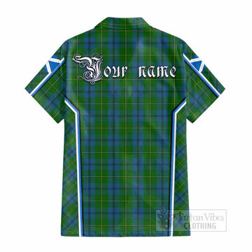 Johnstone (Johnston) Tartan Crest Cotton Hawaiian Shirt Scotland Coat of Arm Flag Style - Tartan Vibes Clothing