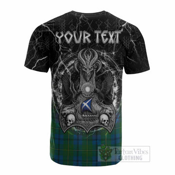 Johnstone (Johnston) Tartan Crest Cotton T-shirt Celtic Odin's Raven Legacy