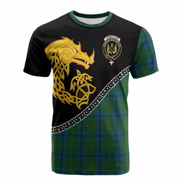 Johnstone (Johnston) Tartan Crest Cotton T-shirt Legendary Dragon Knot Half Style