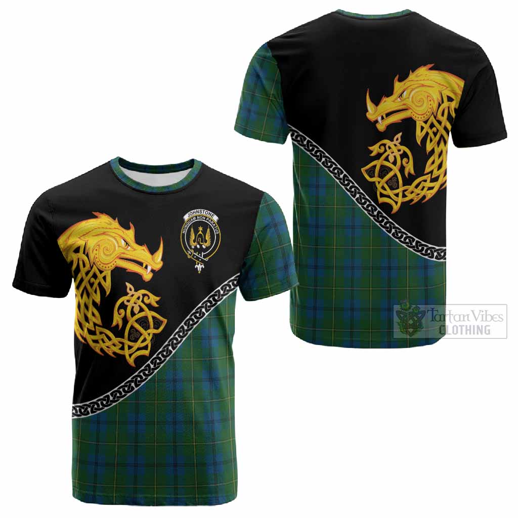 Johnstone (Johnston) Tartan Crest Cotton T-shirt Legendary Dragon Knot Half Style