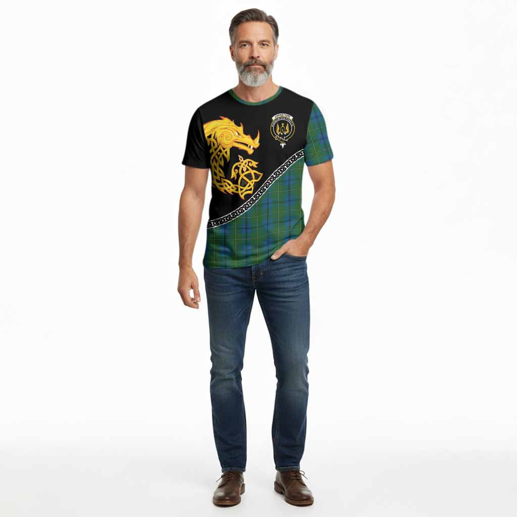 Johnstone (Johnston) Tartan Crest Cotton T-shirt Legendary Dragon Knot Half Style