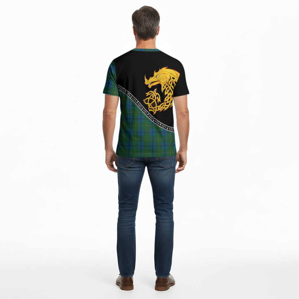 Johnstone (Johnston) Tartan Crest Cotton T-shirt Legendary Dragon Knot Half Style