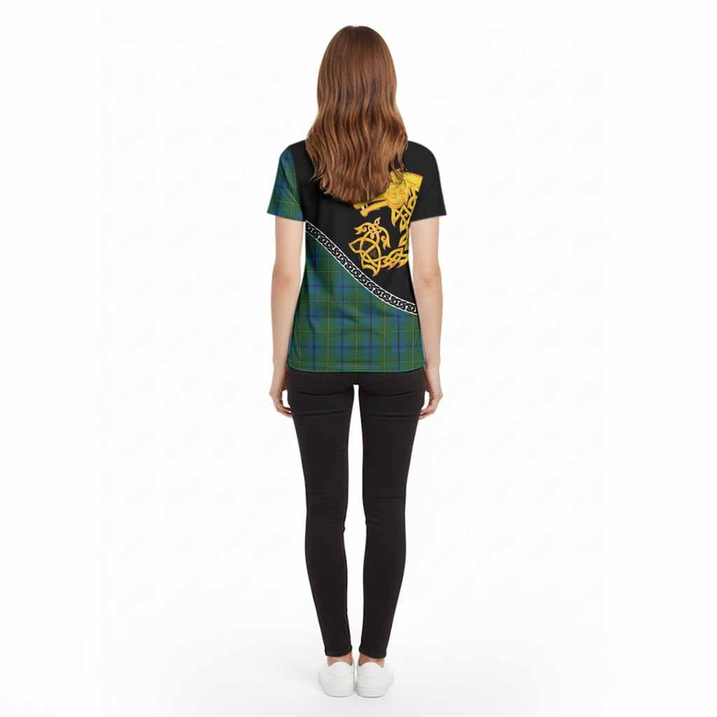 Johnstone (Johnston) Tartan Crest Cotton T-shirt Legendary Dragon Knot Half Style