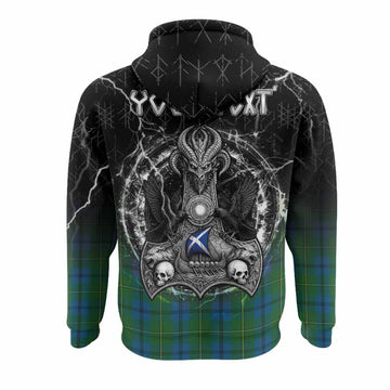 Johnstone (Johnston) Tartan Crest Hoodie Celtic Odin's Raven Legacy