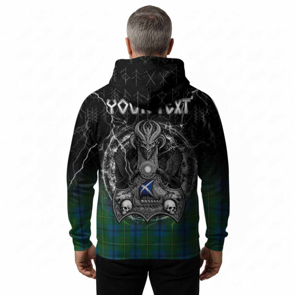Johnstone (Johnston) Tartan Crest Hoodie Celtic Odin's Raven Legacy