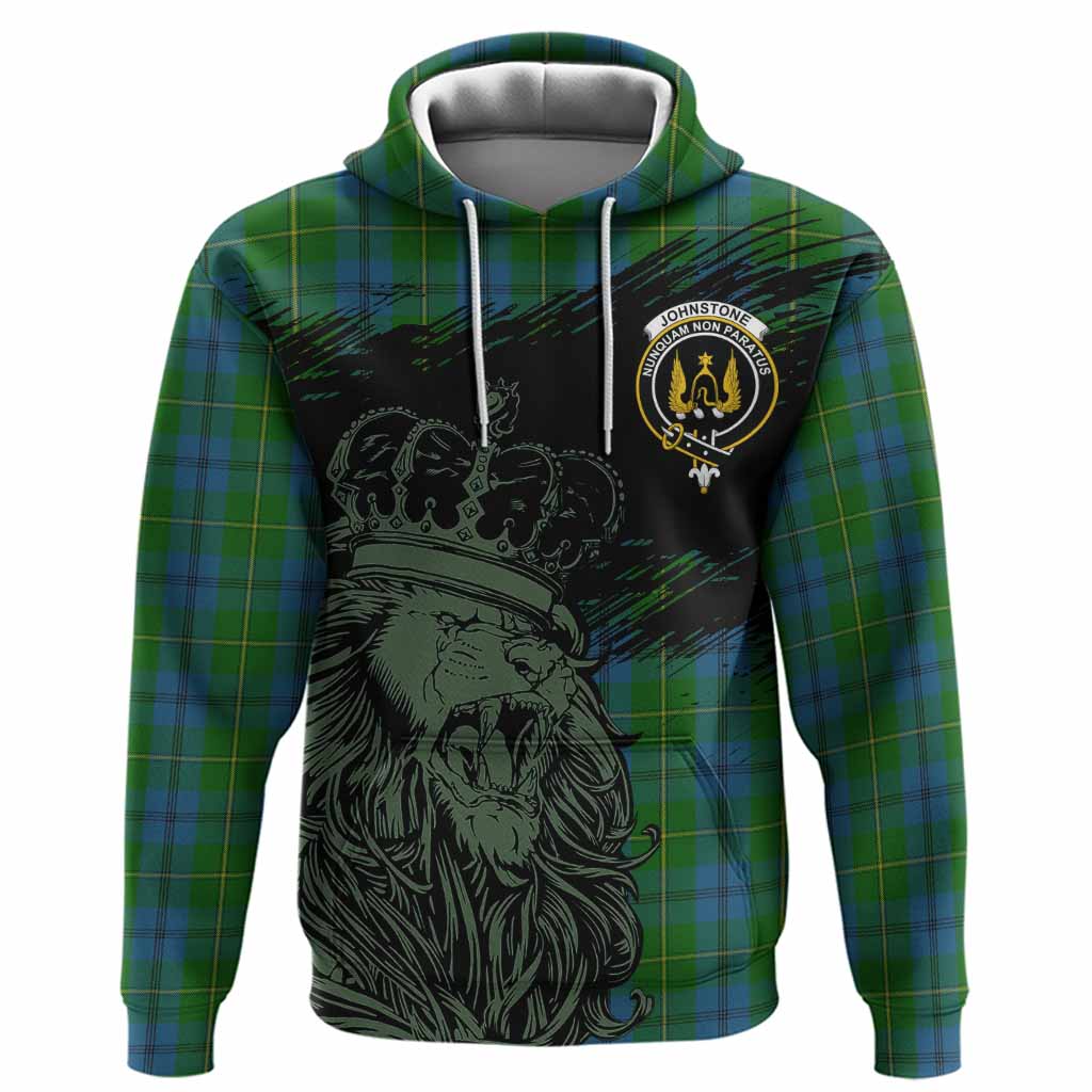 Johnstone (Johnston) Tartan Crest Hoodie Crowned Lion Heritage Style