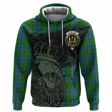 Johnstone (Johnston) Tartan Crest Hoodie Crowned Lion Heritage Style