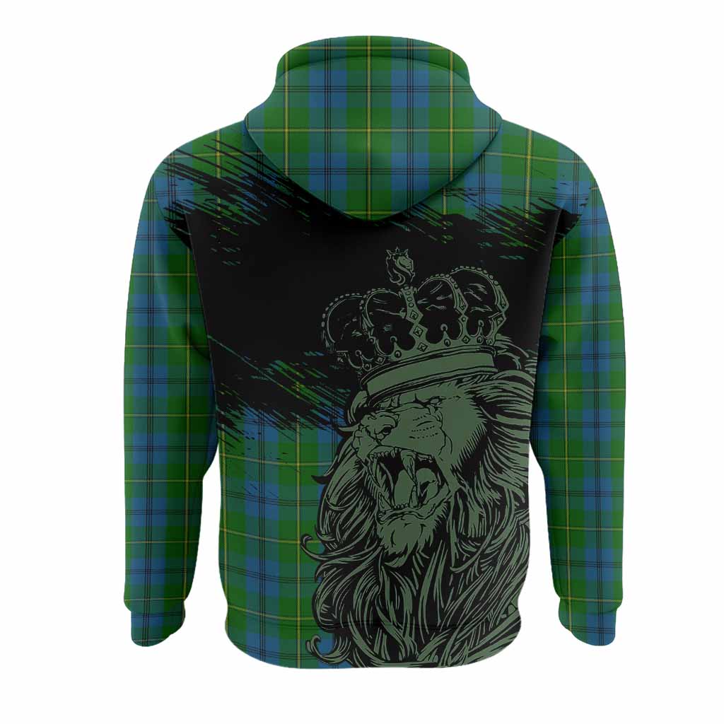 Johnstone (Johnston) Tartan Crest Hoodie Crowned Lion Heritage Style