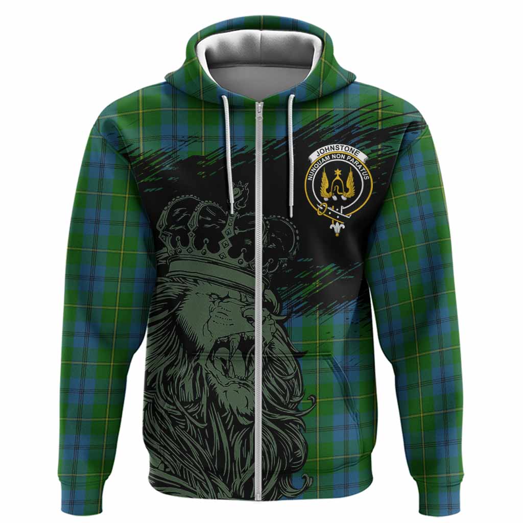 Johnstone (Johnston) Tartan Crest Hoodie Crowned Lion Heritage Style