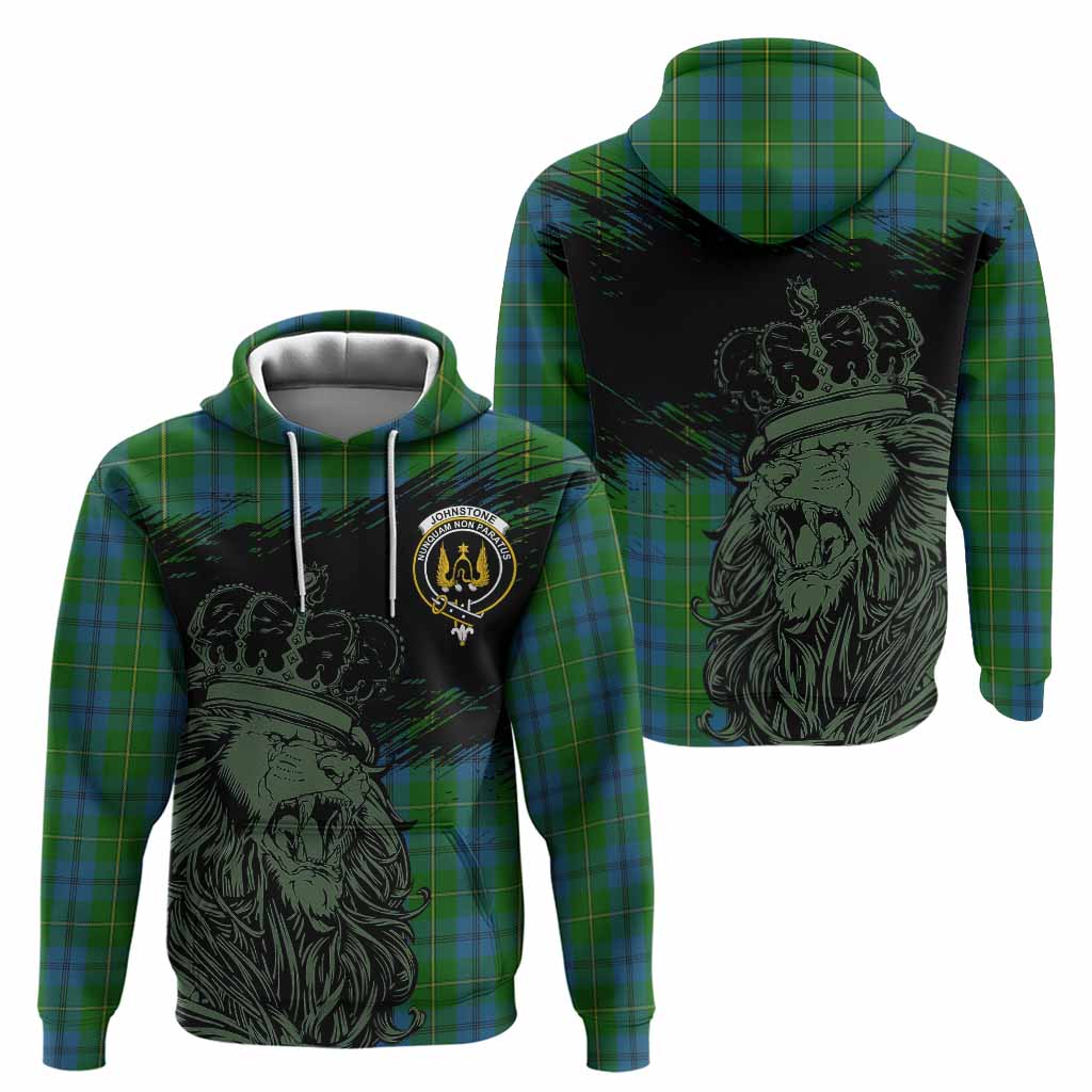 Johnstone (Johnston) Tartan Crest Hoodie Crowned Lion Heritage Style