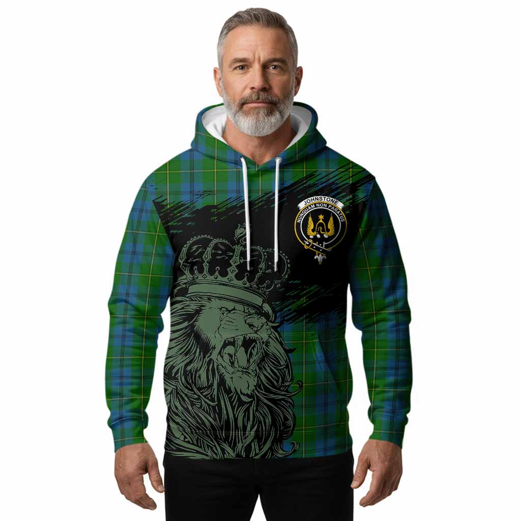 Johnstone (Johnston) Tartan Crest Hoodie Crowned Lion Heritage Style