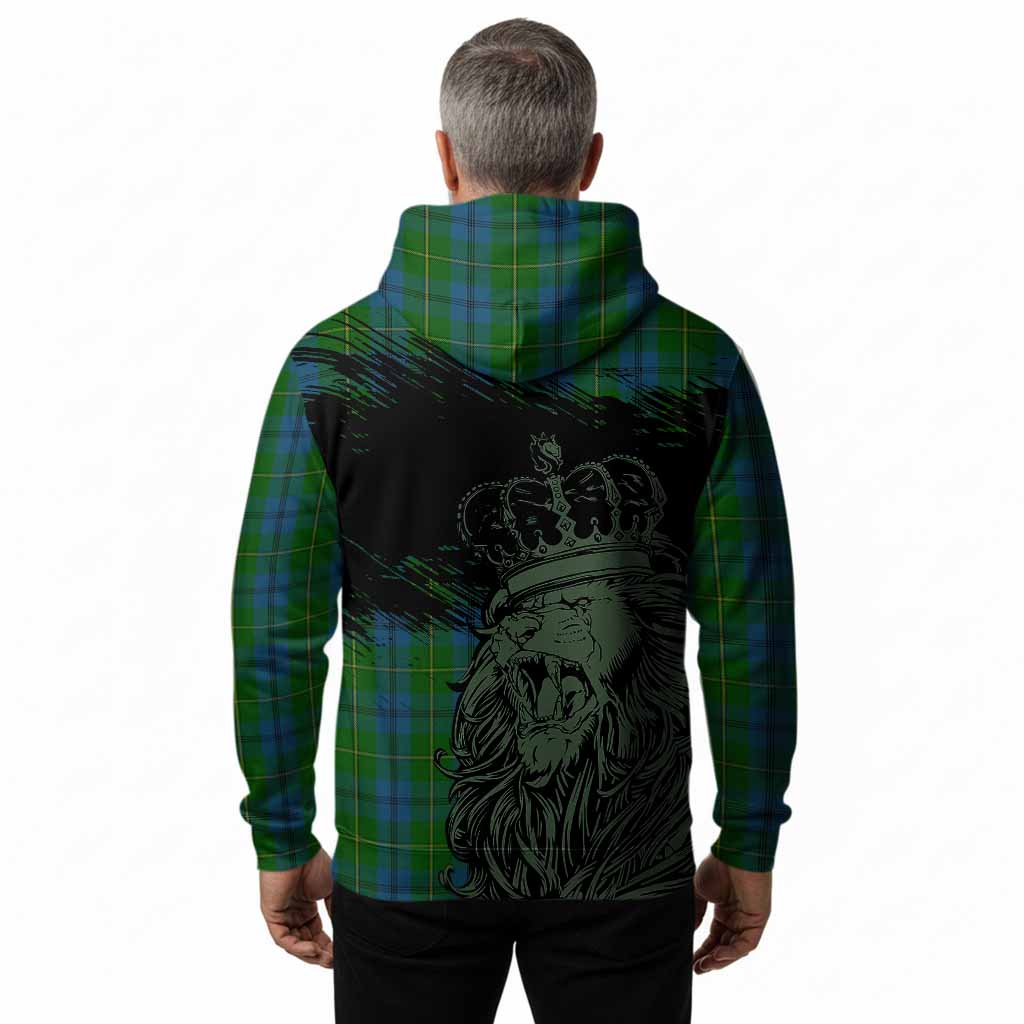 Johnstone (Johnston) Tartan Crest Hoodie Crowned Lion Heritage Style