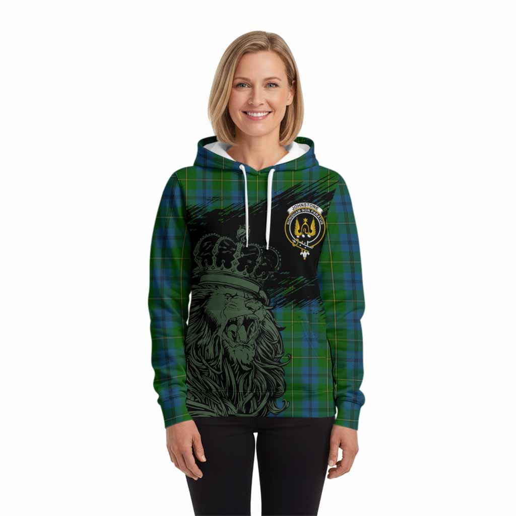 Johnstone (Johnston) Tartan Crest Hoodie Crowned Lion Heritage Style