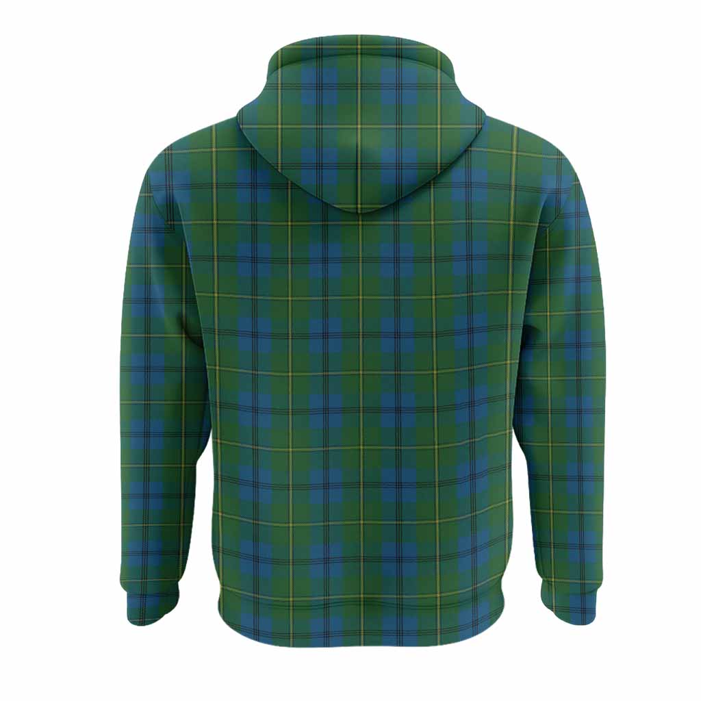 Johnstone (Johnston) Tartan Crest Hoodie Ferocious Lion Style