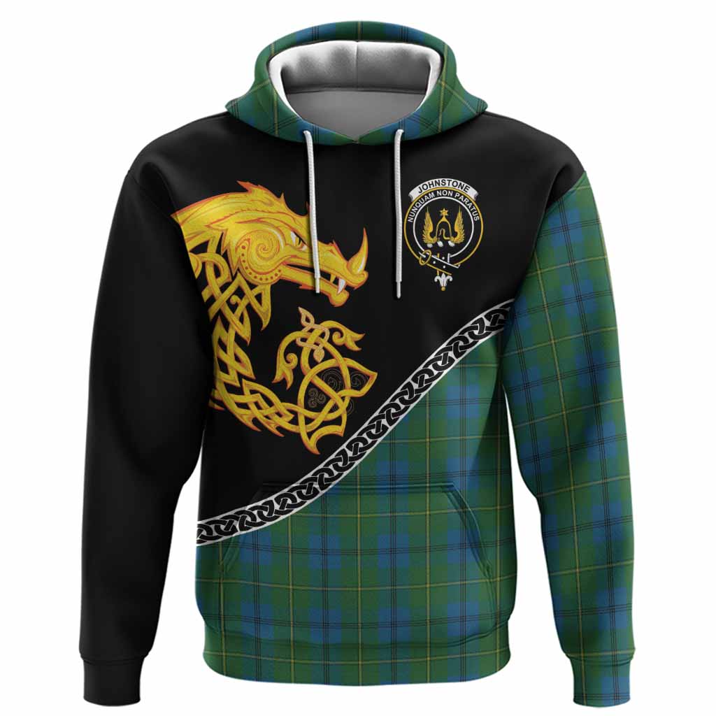 Johnstone (Johnston) Tartan Crest Hoodie Legendary Dragon Knot Half Style