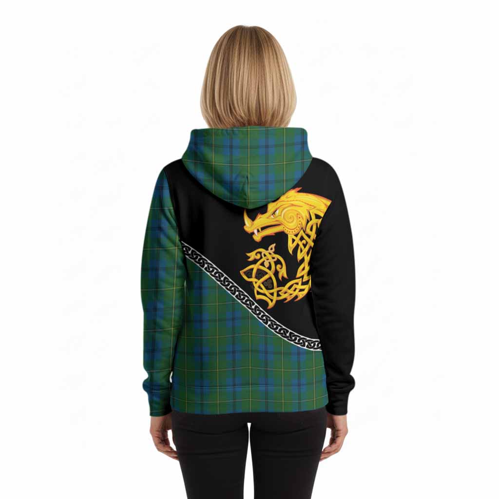 Johnstone (Johnston) Tartan Crest Hoodie Legendary Dragon Knot Half Style