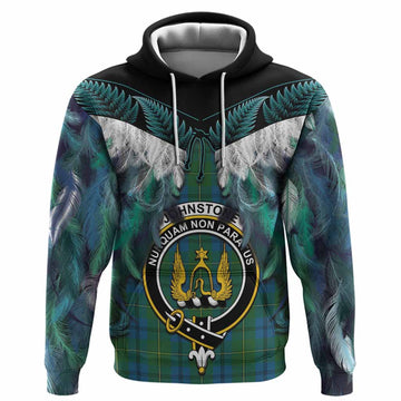 Johnstone (Johnston) Tartan Crest Hoodie New Zealand Maori Korowai Cloak