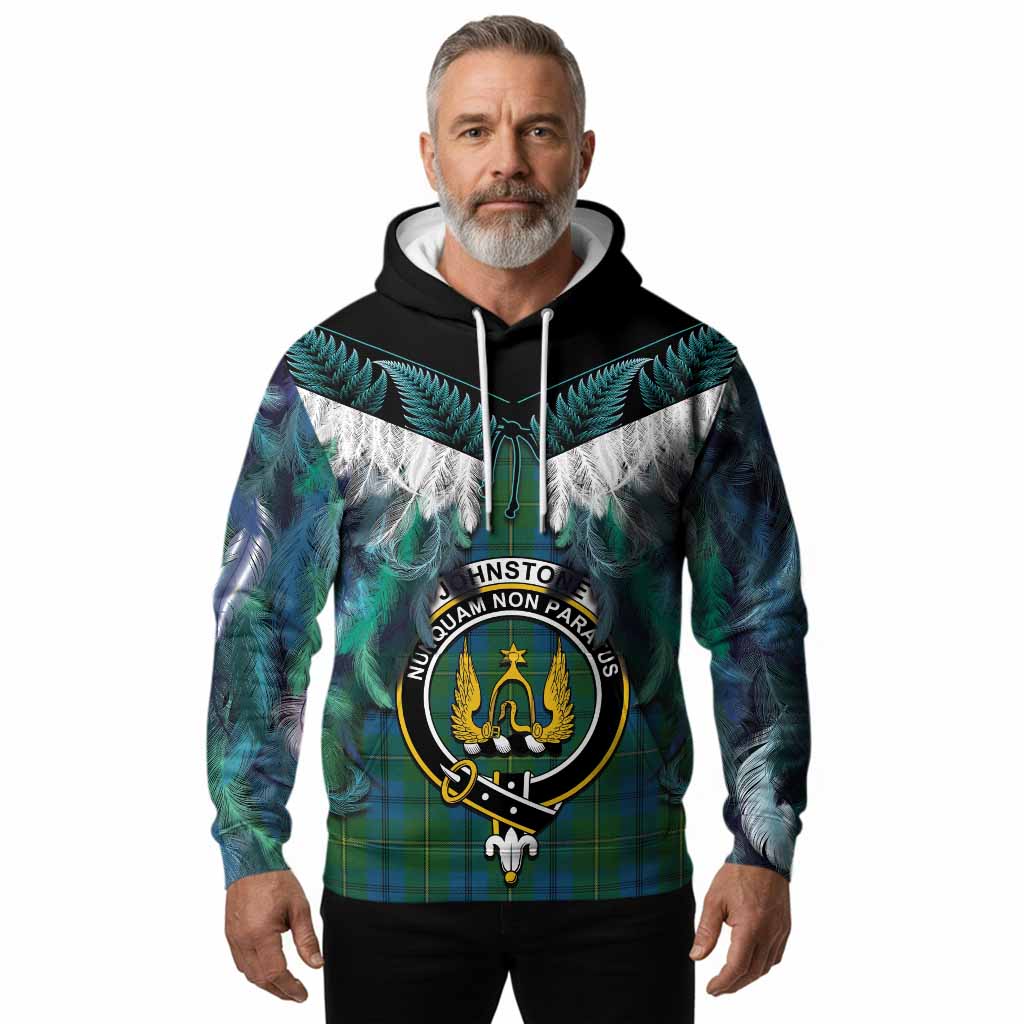 Johnstone (Johnston) Tartan Crest Hoodie New Zealand Maori Korowai Cloak