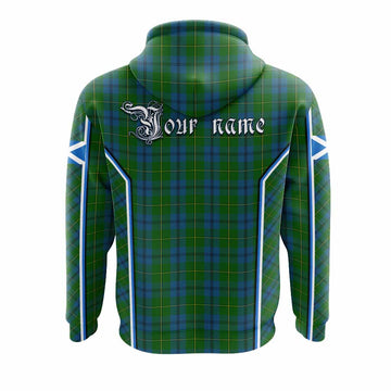Johnstone (Johnston) Tartan Crest Hoodie Scotland Coat of Arm Flag Style