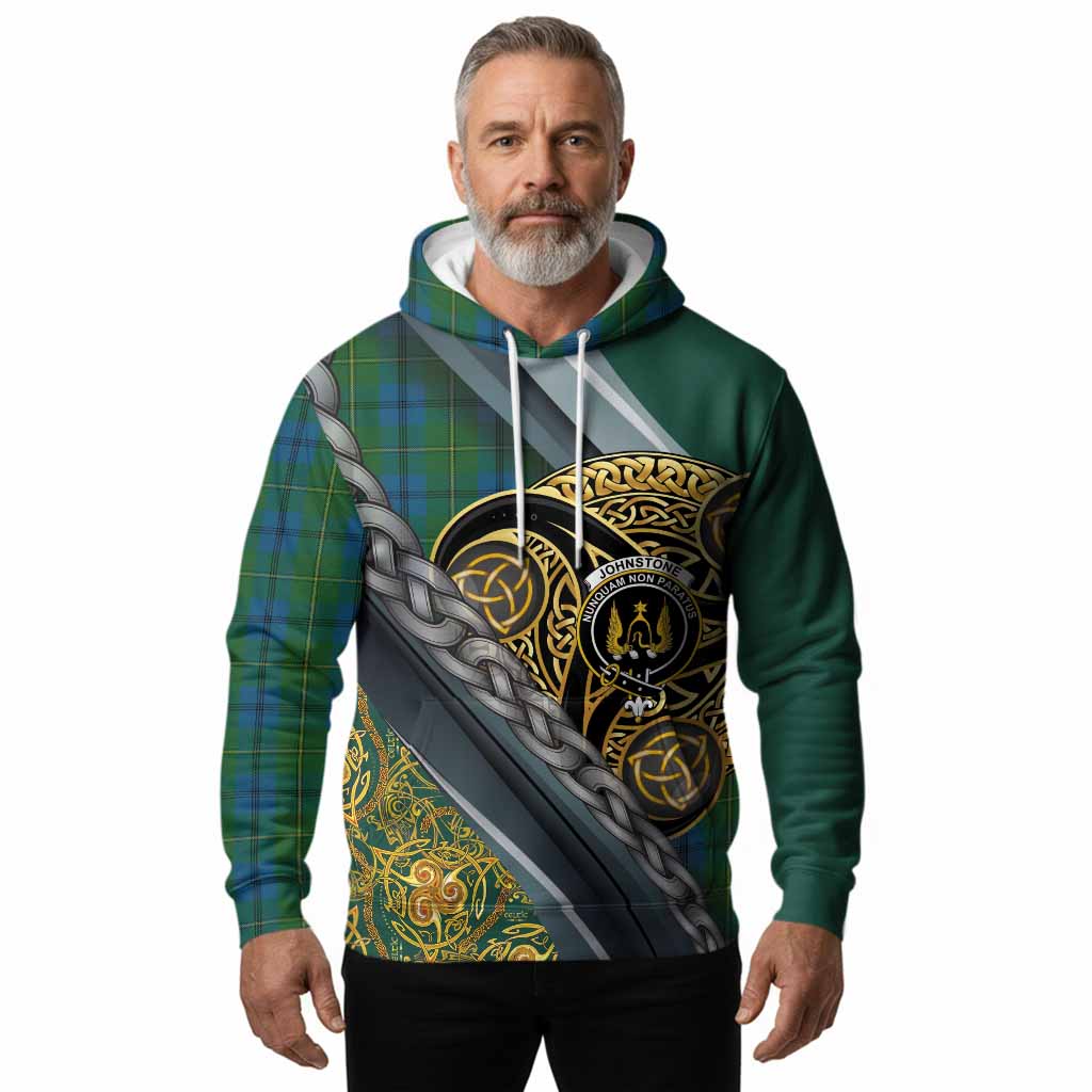 Johnstone (Johnston) Tartan Crest Hoodie Scottish Triskele Celtic