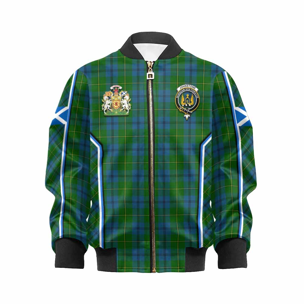 Johnstone (Johnston) Tartan Crest Kid Bomber Jacket Scotland Coat of Arm Flag Style - Tartan Vibes Clothing