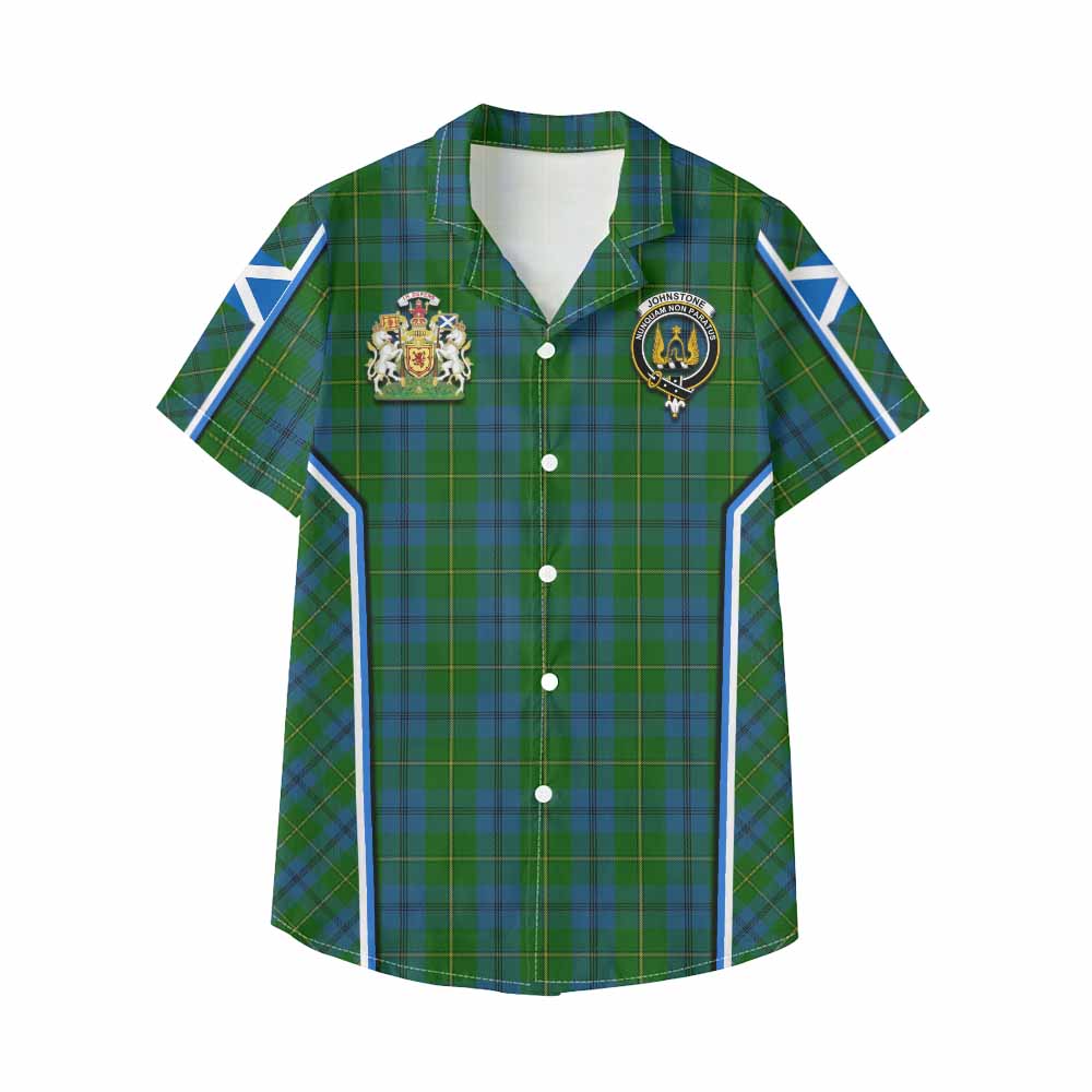 Johnstone (Johnston) Tartan Crest Kid Hawaiian Shirt Scotland Coat of Arm Flag Style - Tartan Vibes Clothing