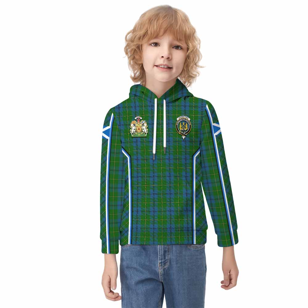 Johnstone (Johnston) Tartan Crest Kid Hoodie Scotland Coat of Arm Flag Style - Tartan Vibes Clothing
