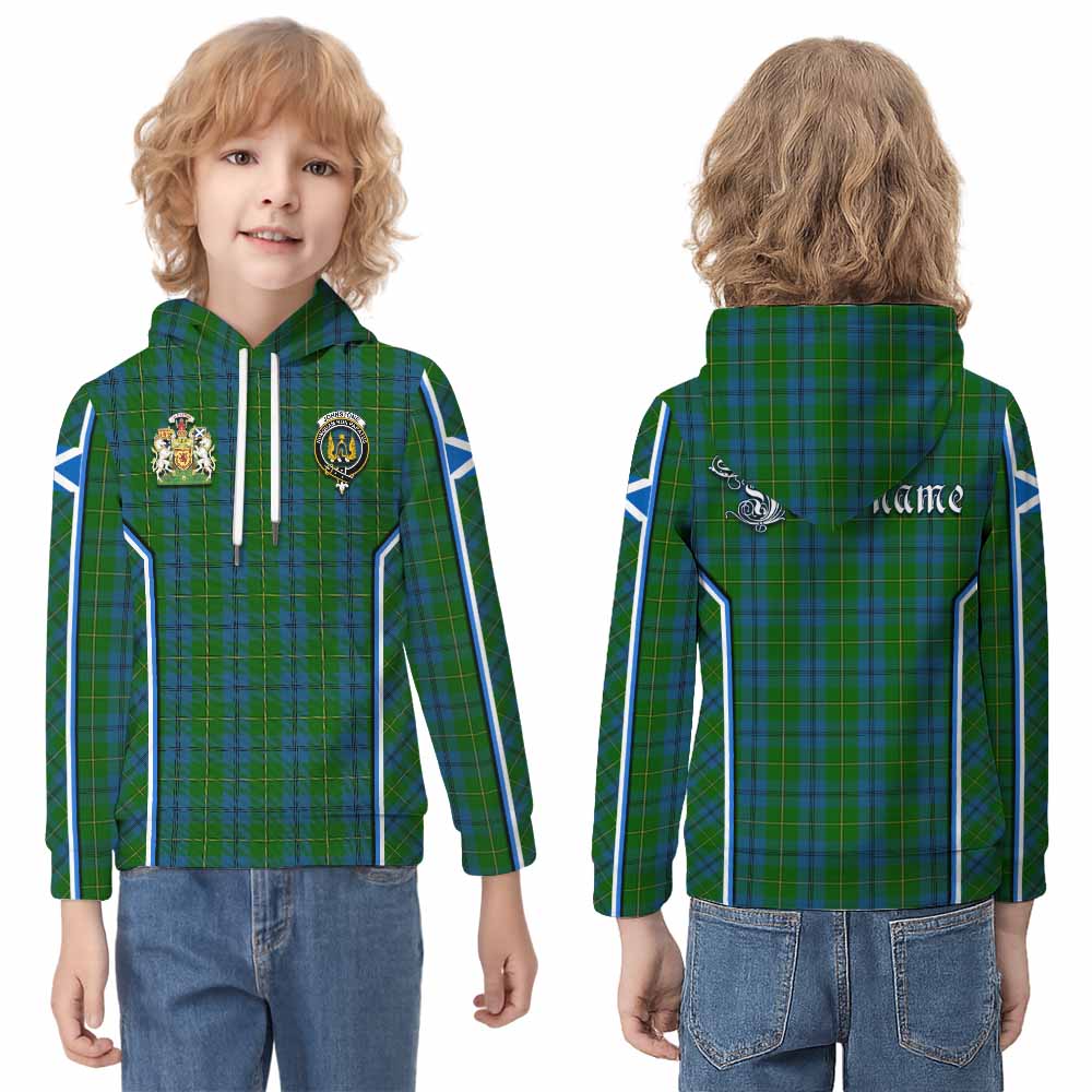 Johnstone (Johnston) Tartan Crest Kid Hoodie Scotland Coat of Arm Flag Style - Tartan Vibes Clothing