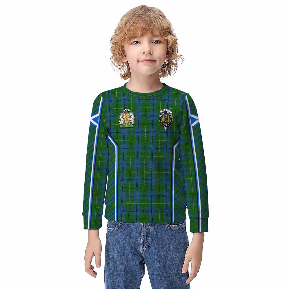 Johnstone (Johnston) Tartan Crest Kid Knitted Sweatshirt Scotland Coat of Arm Flag Style - Tartan Vibes Clothing