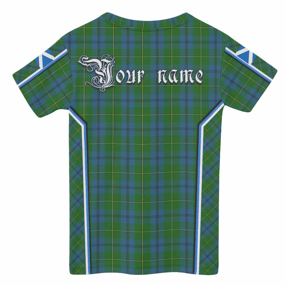 Johnstone (Johnston) Tartan Crest Kid T-shirt Scotland Coat of Arm Flag Style - Tartan Vibes Clothing
