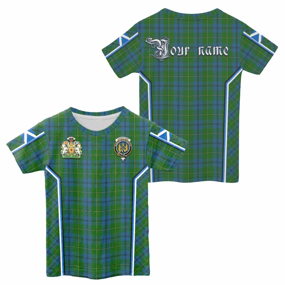Johnstone (Johnston) Tartan Crest Kid T-shirt Scotland Coat of Arm Flag Style - Tartan Vibes Clothing