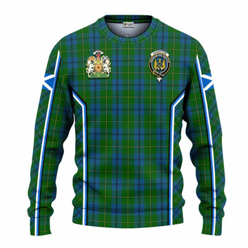 Johnstone (Johnston) Tartan Crest Knitted Sweater Scotland Coat of Arm Flag Style - Tartan Vibes Clothing