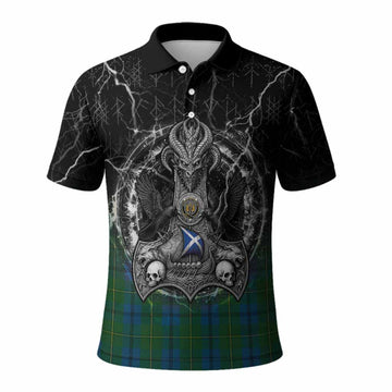 Johnstone (Johnston) Tartan Crest Polo Shirt Celtic Odin's Raven Legacy