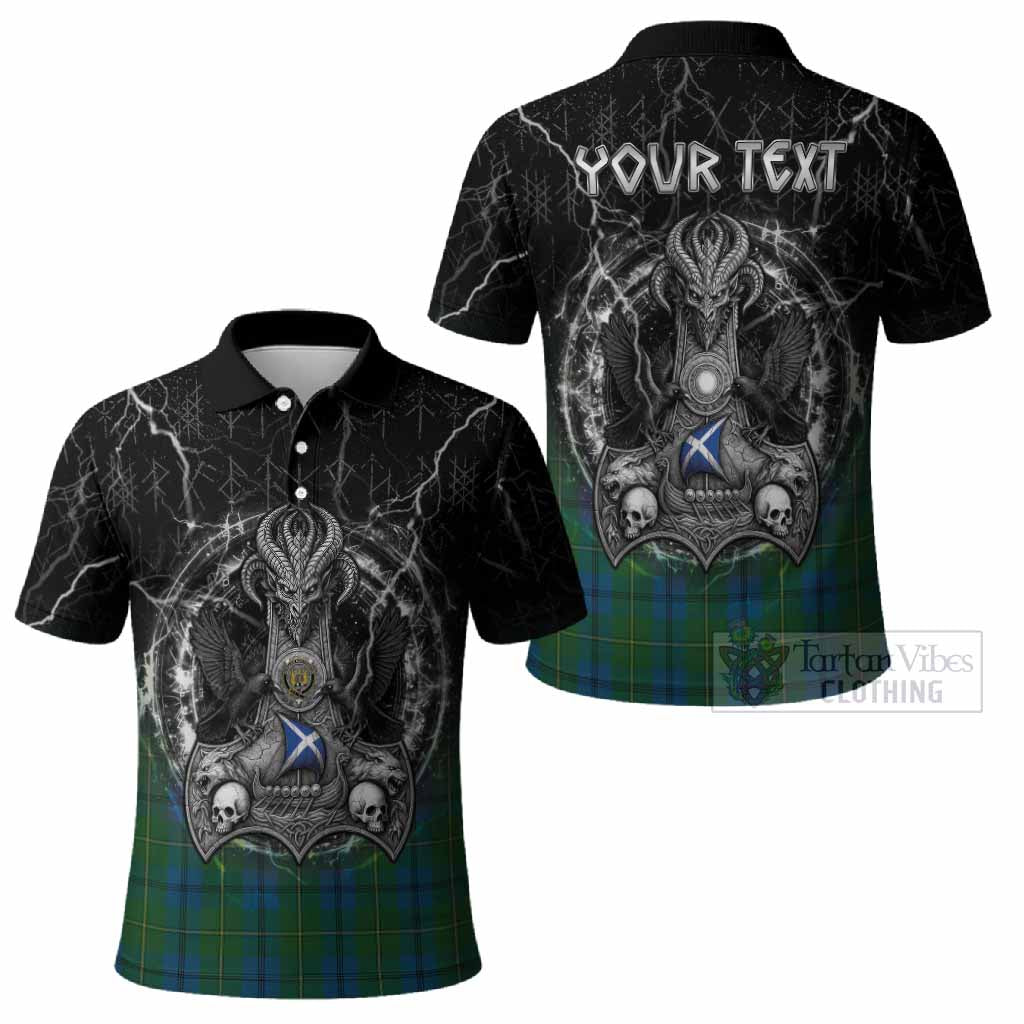 Johnstone (Johnston) Tartan Crest Polo Shirt Celtic Odin's Raven Legacy