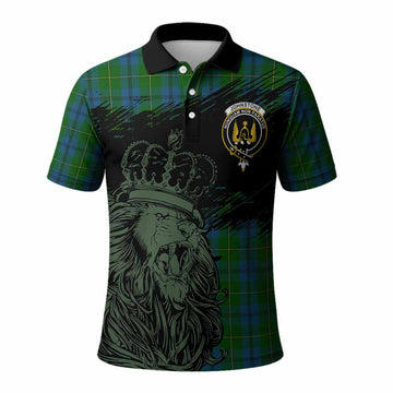 Johnstone (Johnston) Tartan Crest Polo Shirt Crowned Lion Heritage Style