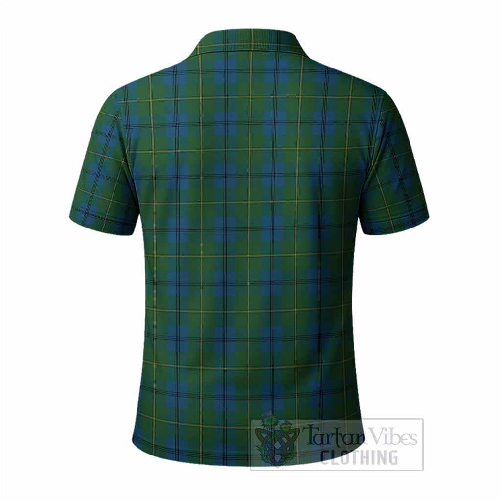 Johnstone (Johnston) Tartan Crest Polo Shirt Ferocious Lion Style
