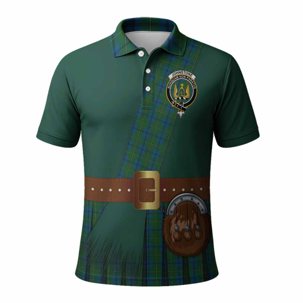 Johnstone (Johnston) Tartan Crest Polo Shirt Kilt Costume Style