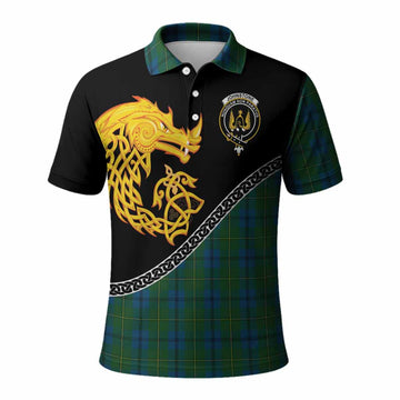 Johnstone (Johnston) Tartan Crest Polo Shirt Legendary Dragon Knot Half Style