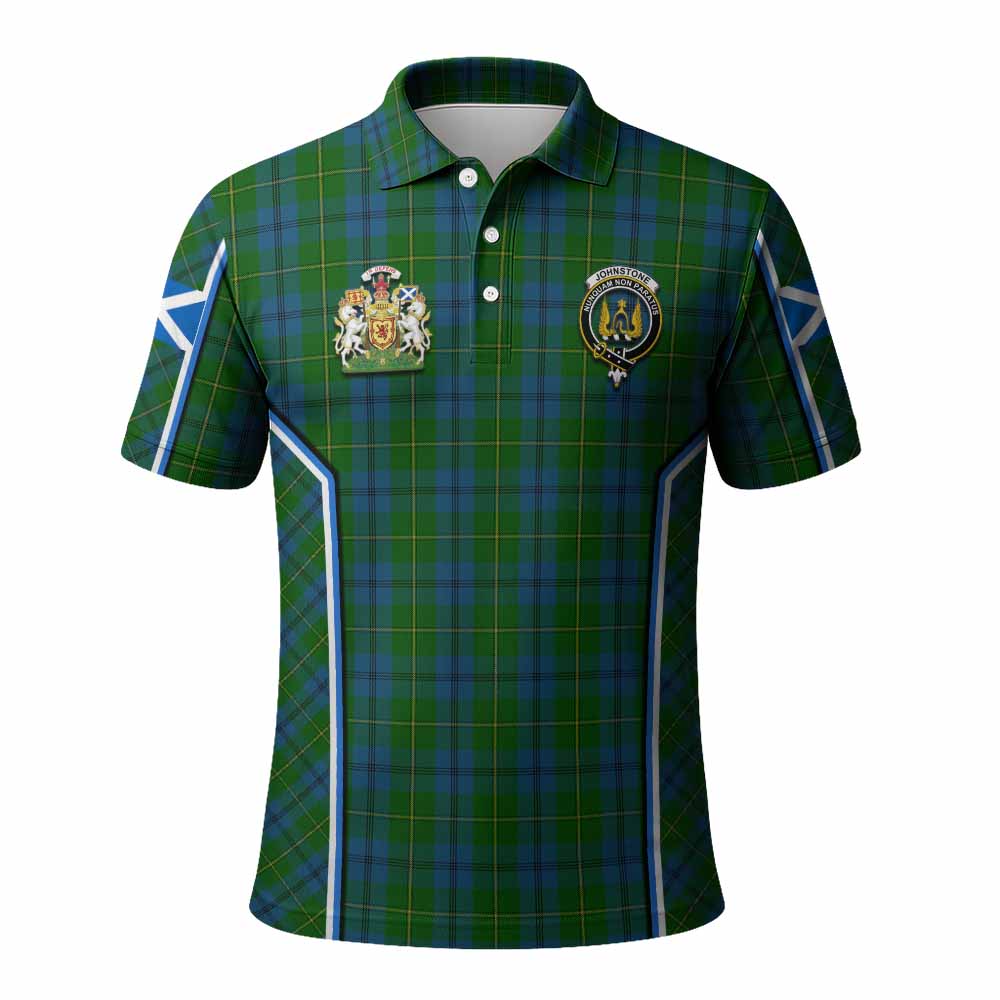 Johnstone (Johnston) Tartan Crest Polo Shirt Scotland Coat of Arm Flag Style - Tartan Vibes Clothing