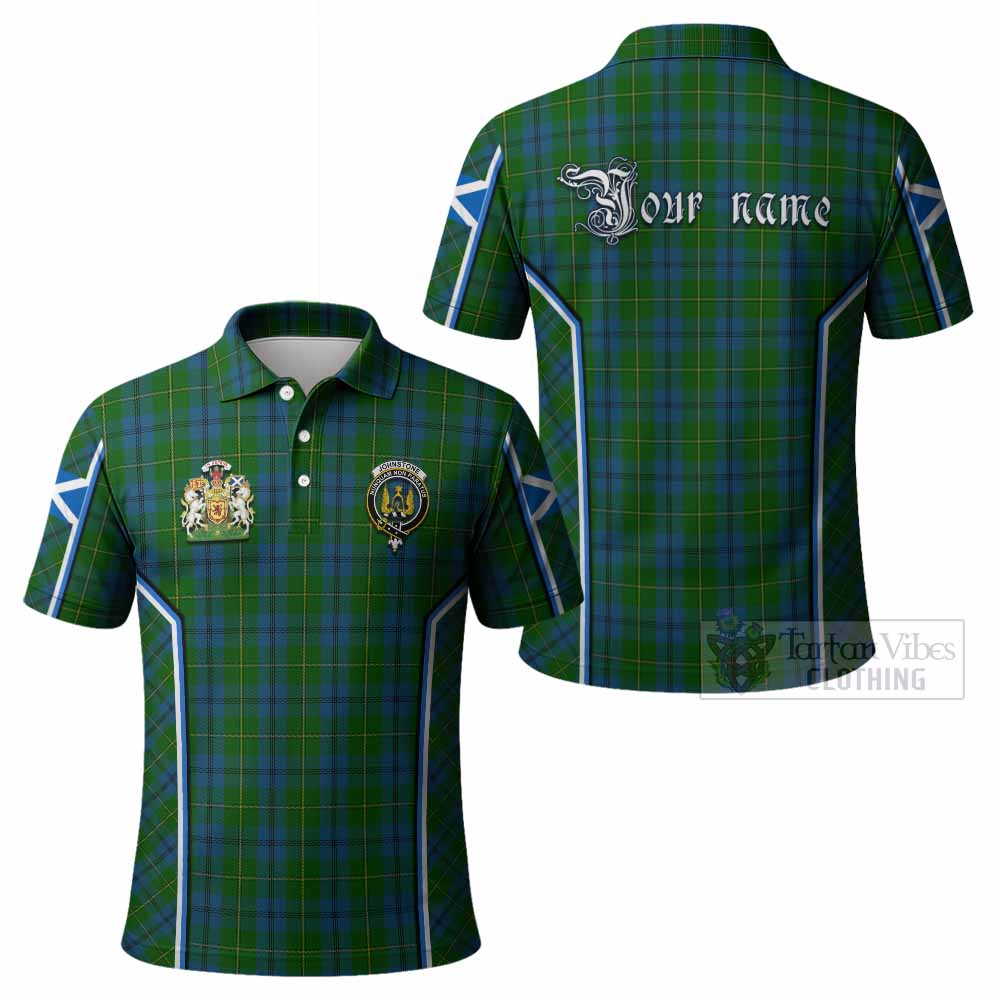 Johnstone (Johnston) Tartan Crest Polo Shirt Scotland Coat of Arm Flag Style - Tartan Vibes Clothing