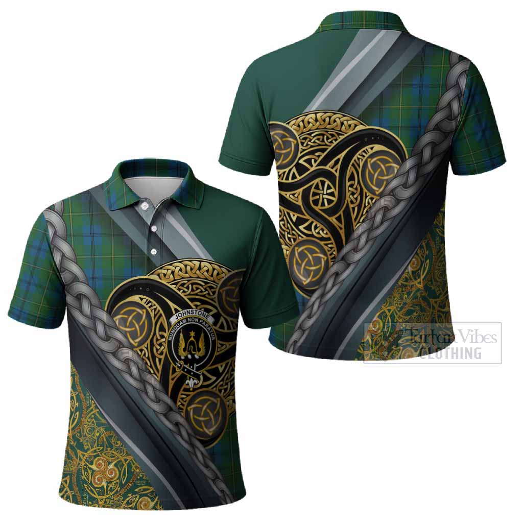 Johnstone (Johnston) Tartan Crest Polo Shirt Scottish Triskele Celtic