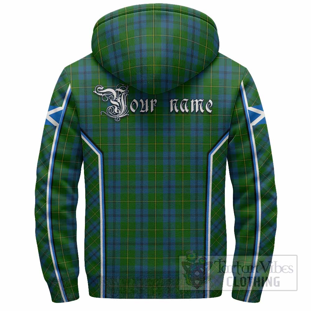 Johnstone (Johnston) Tartan Crest Sherpa Hoodie Scotland Coat of Arm Flag Style - Tartan Vibes Clothing