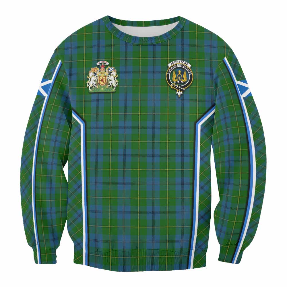Johnstone (Johnston) Tartan Crest Sweatshirt Scotland Coat of Arm Flag Style - Tartan Vibes Clothing
