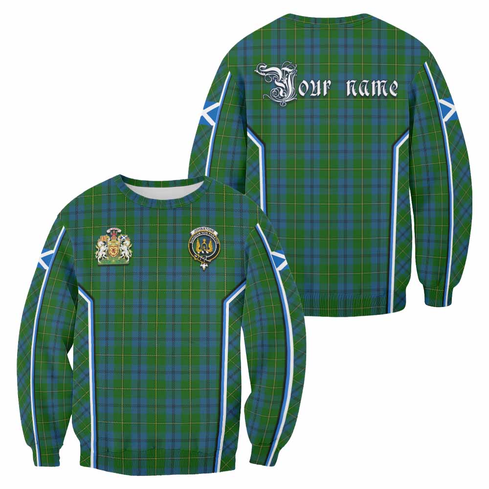 Johnstone (Johnston) Tartan Crest Sweatshirt Scotland Coat of Arm Flag Style - Tartan Vibes Clothing