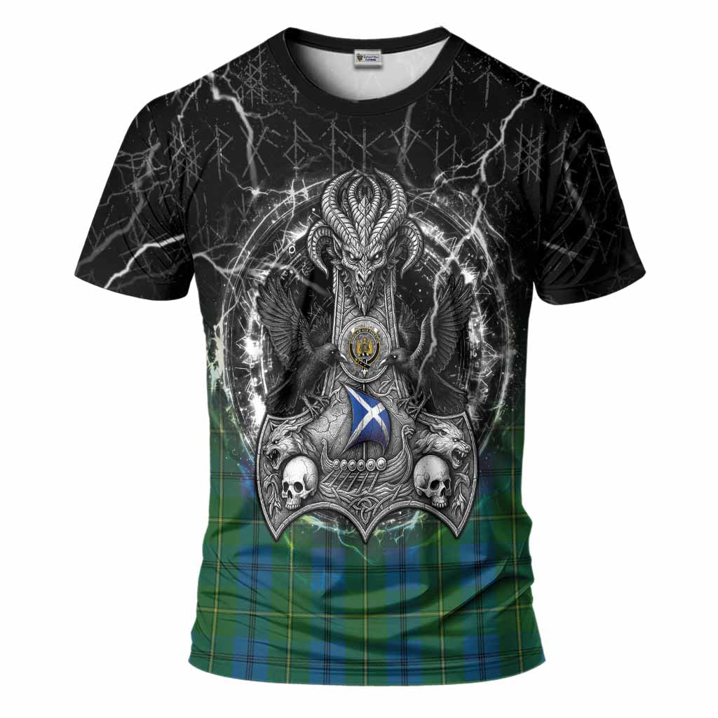 Johnstone (Johnston) Tartan Crest T-Shirt Celtic Odin's Raven Legacy