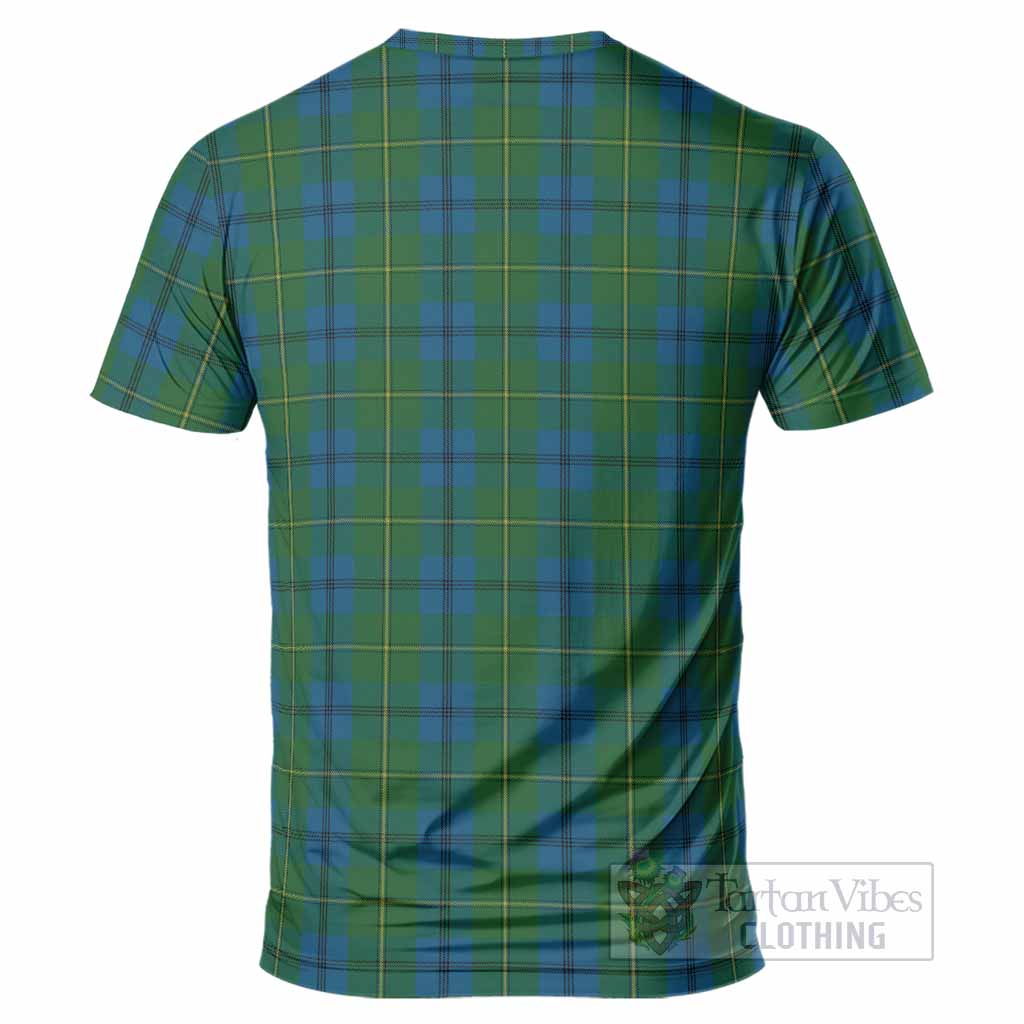 Johnstone (Johnston) Tartan Crest T-Shirt Ferocious Lion Style