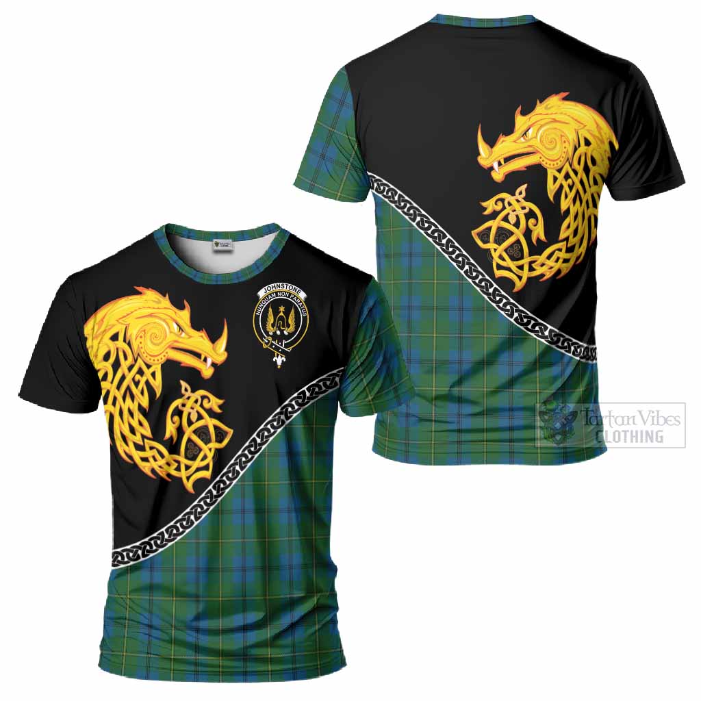 Johnstone (Johnston) Tartan Crest T-Shirt Legendary Dragon Knot Half Style